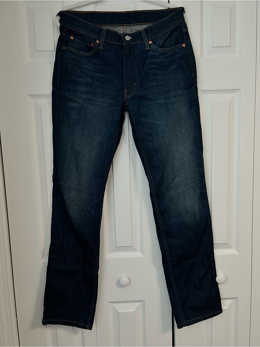 Men's Dark Blue Levi Straight-Leg Jeans